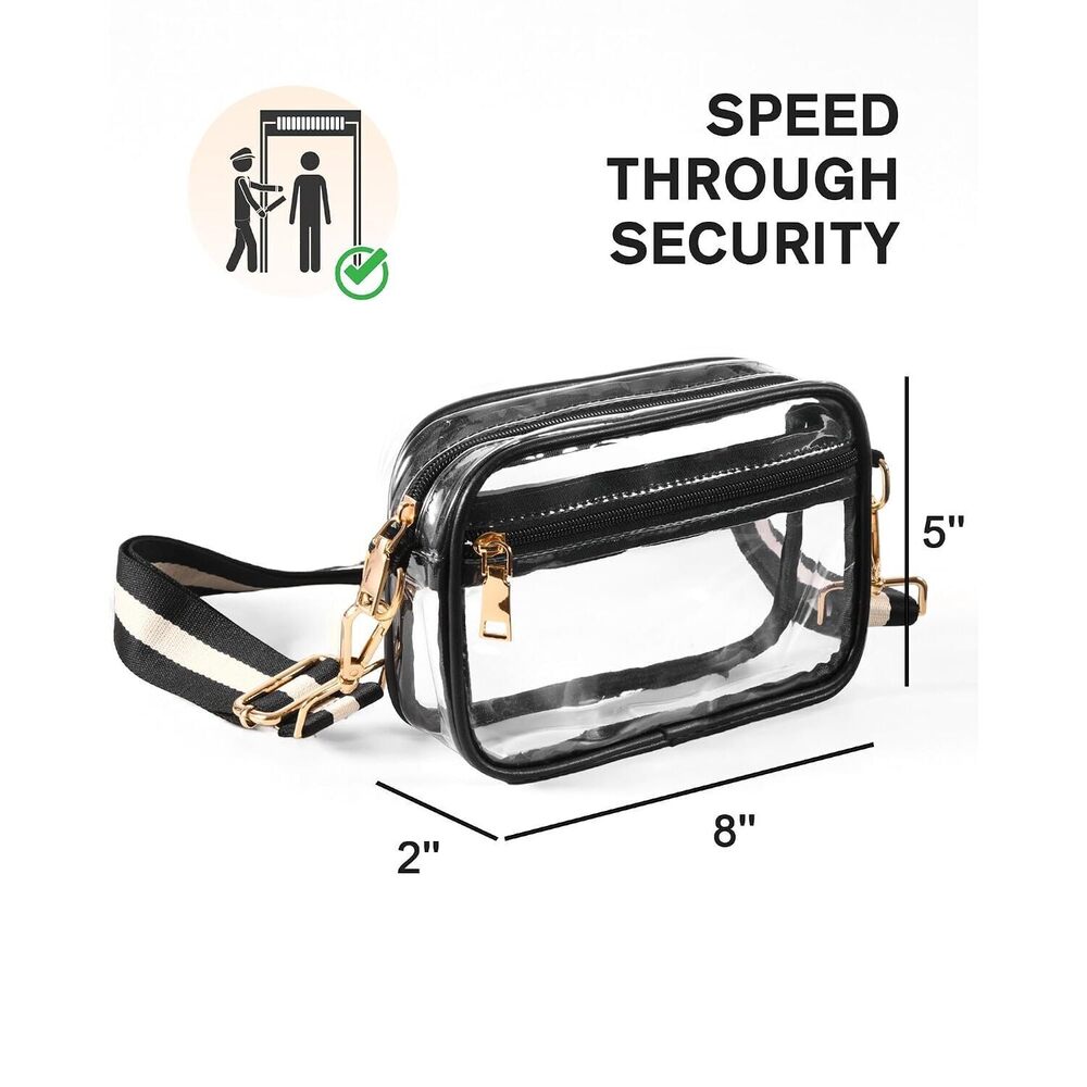 Clear Crossbody Bag Stadium Approved, Clear Purses for Women, Small Clear - Picture 5 of 6
